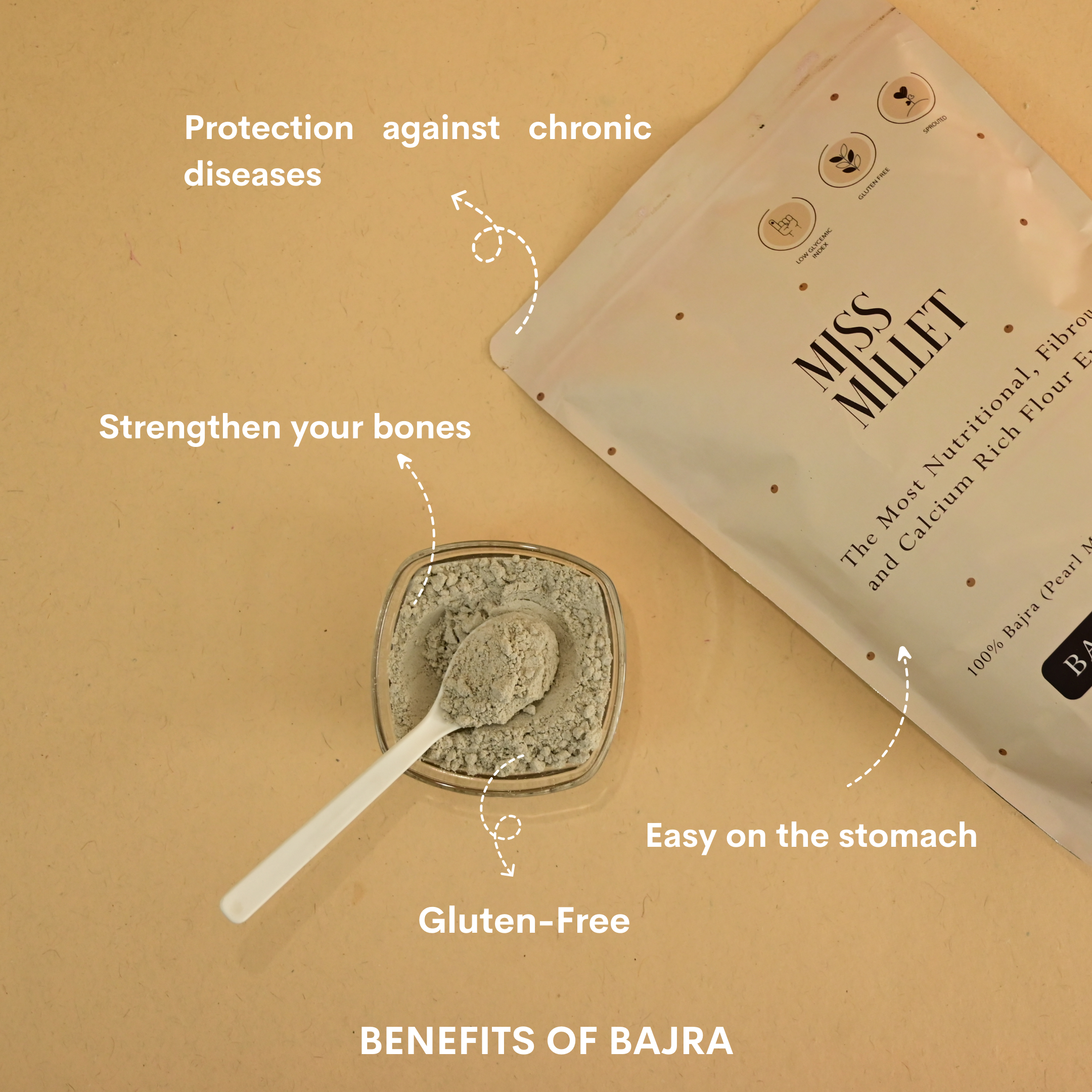 Sprouted Sundried Bajra (Pearl Millet) Flour