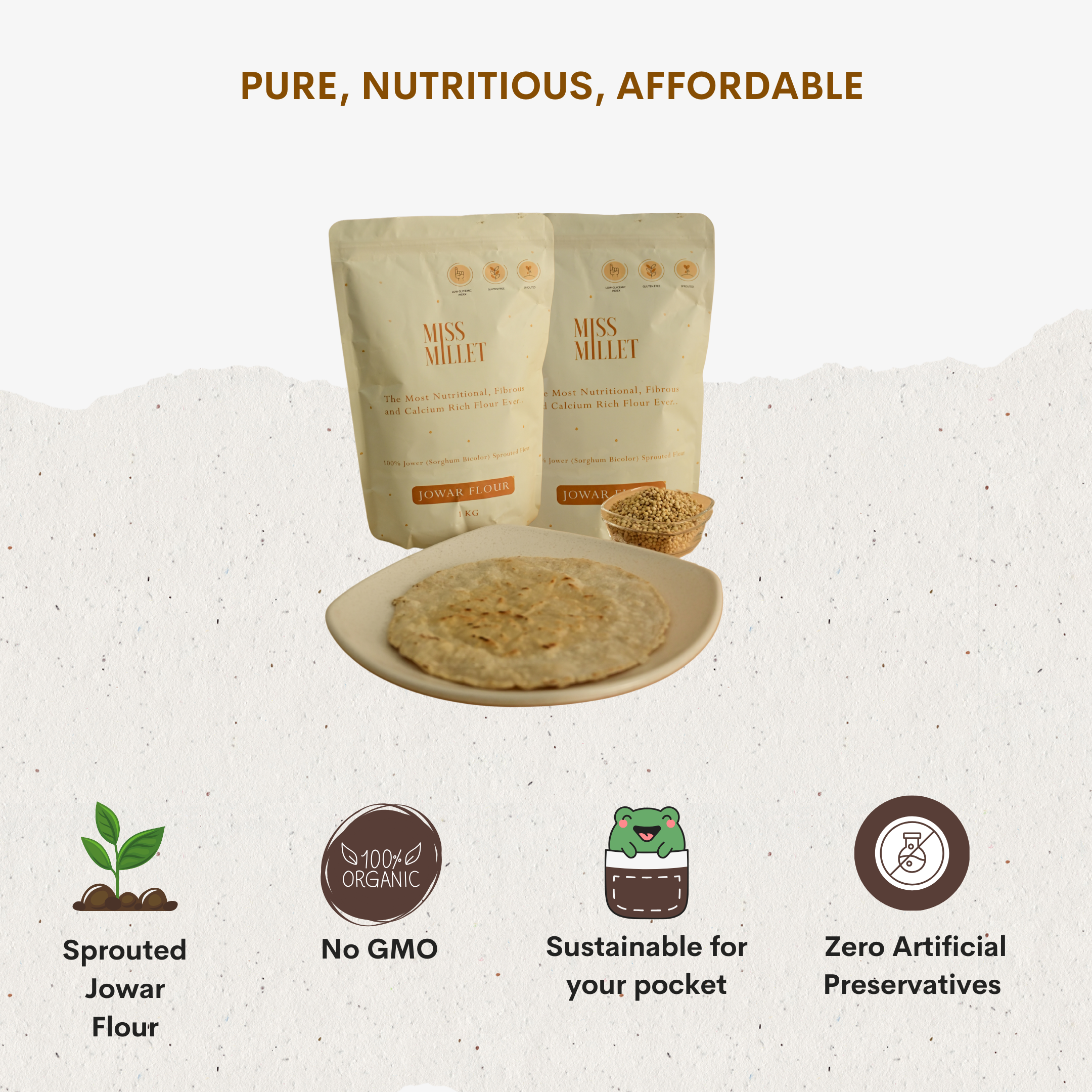 Sprouted Sundried Jowar (Sorghum) Flour