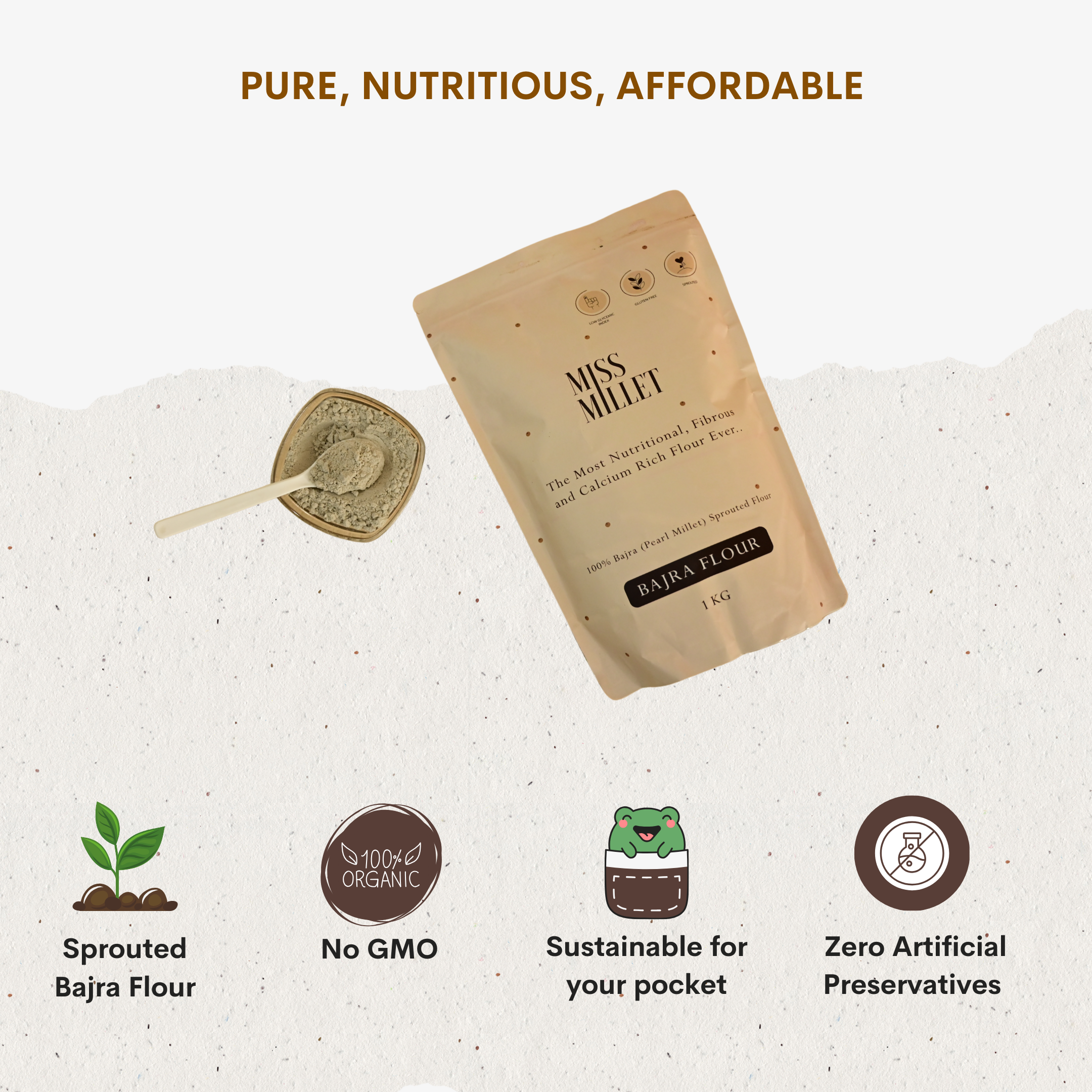 Sprouted Sundried Bajra (Pearl Millet) Flour