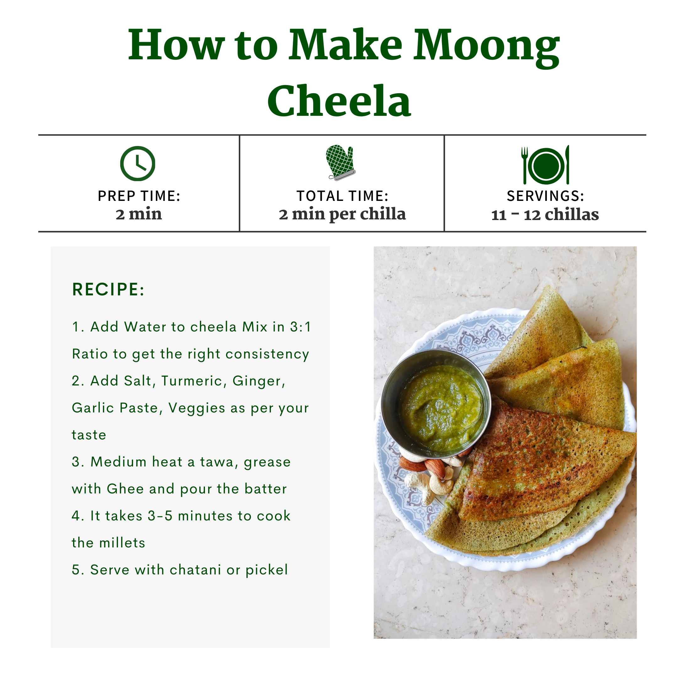 Premix Combo ( Dosa Prexim x1 and Moong Cheela x1)