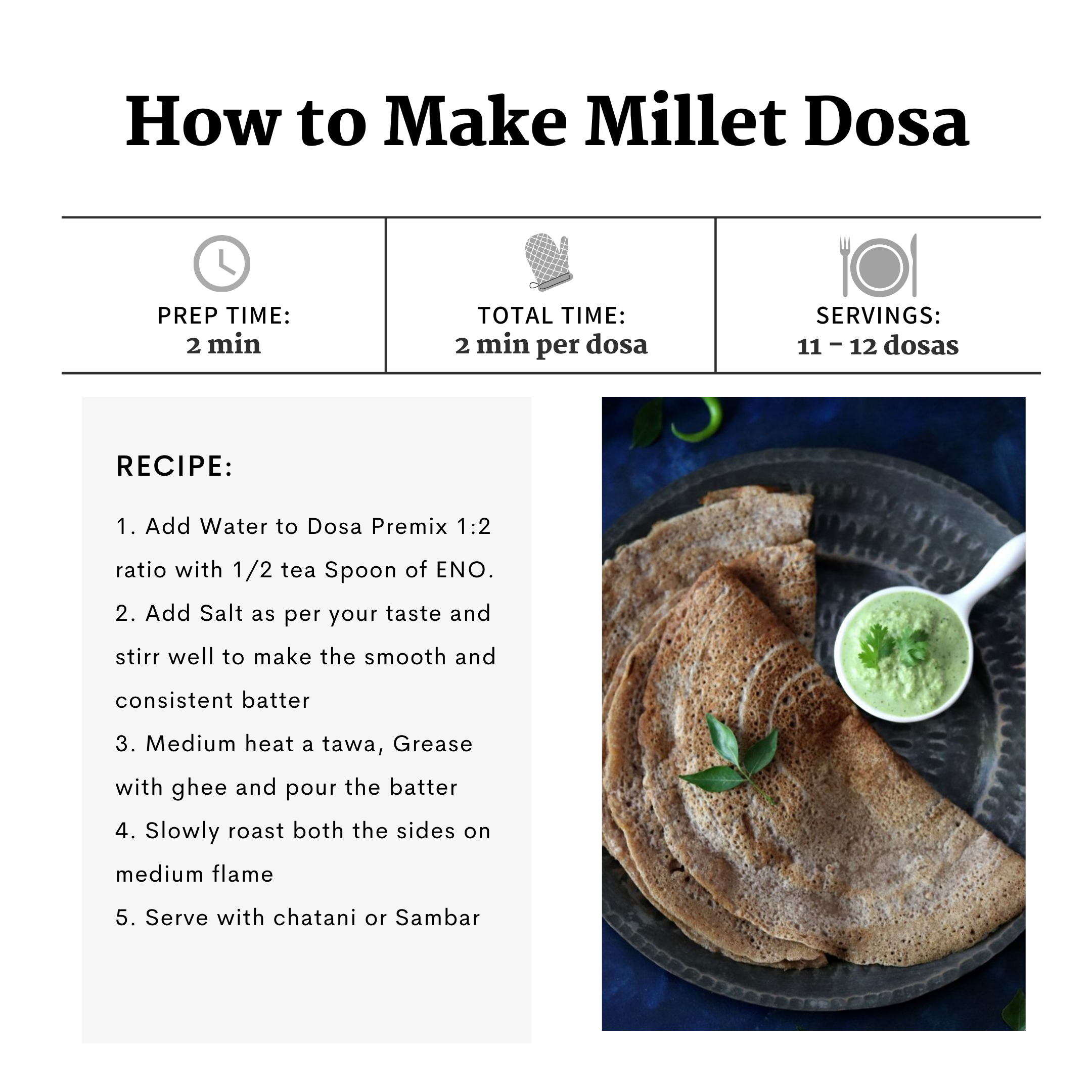 Premix Combo ( Dosa Prexim x1 and Moong Cheela x1)